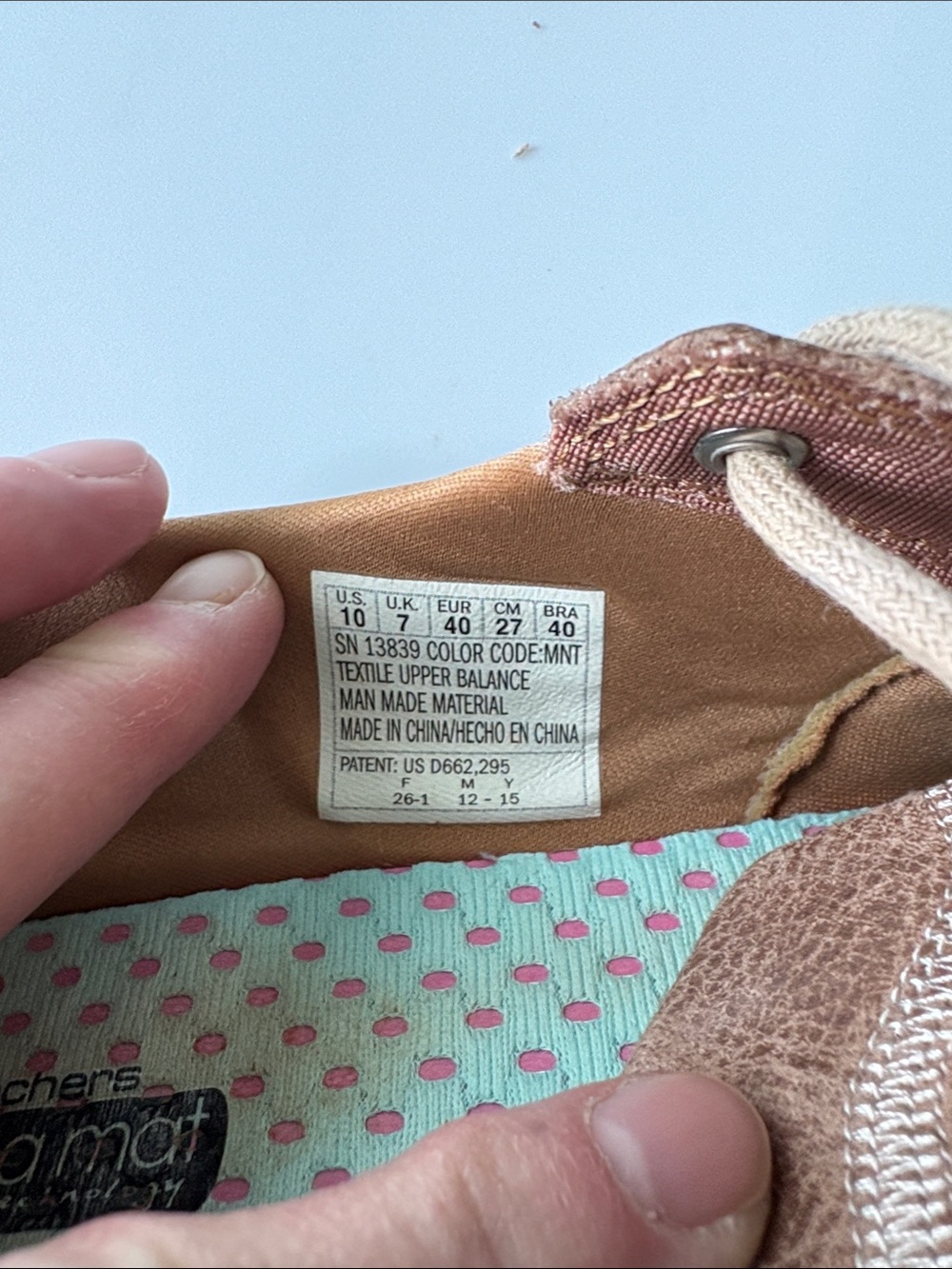 Skechers Mint Plaid & Tan Lace-Up Casual Shoes - Picture 6 of 12